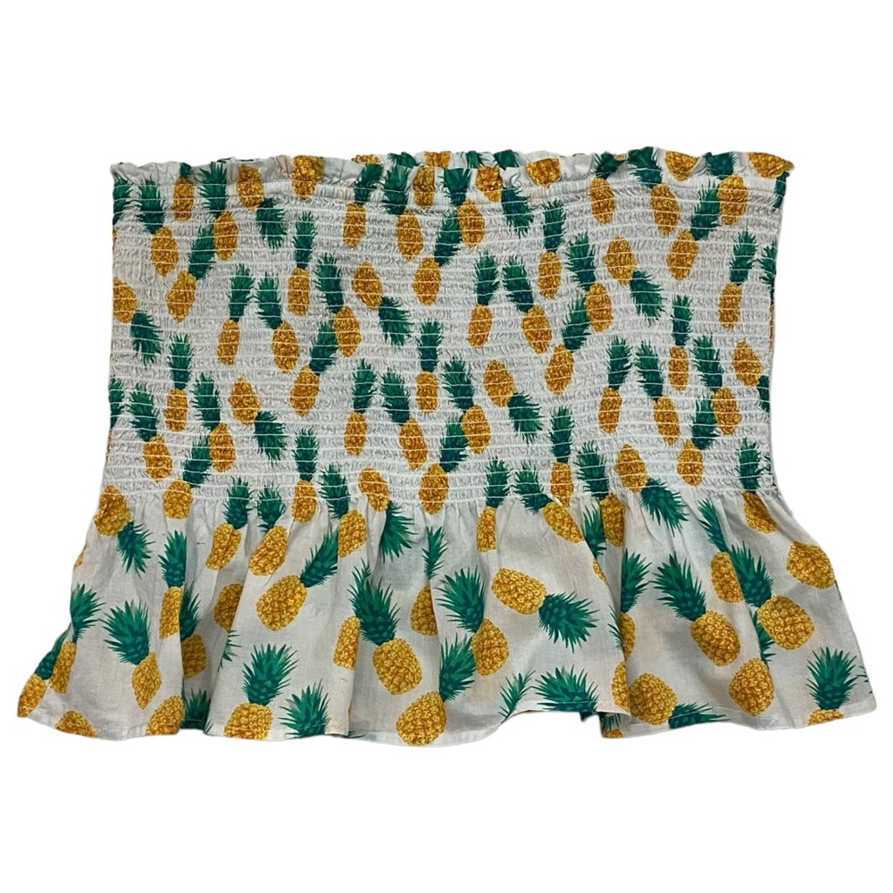 J Crew Strapless or Shoulder tie Pineapple Print Top, XL - Picture 7 of 11